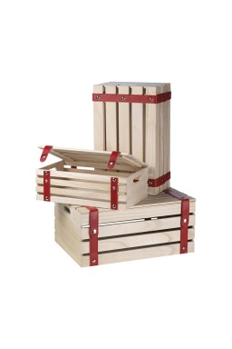 Coffre en bois rouge XXL Coffre en bois rouge XXL