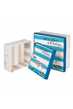 Boîte carrée en carton décor de la mer à l'océan