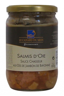 Salmis d'oie sauce chasseur et jambon de Bayonne 600g Salmis d'oie sauce chasseur et jambon de Bayonne 600g